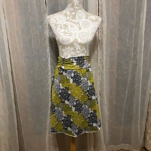 Black, Yellow, and Grey A Line Skirt size Large